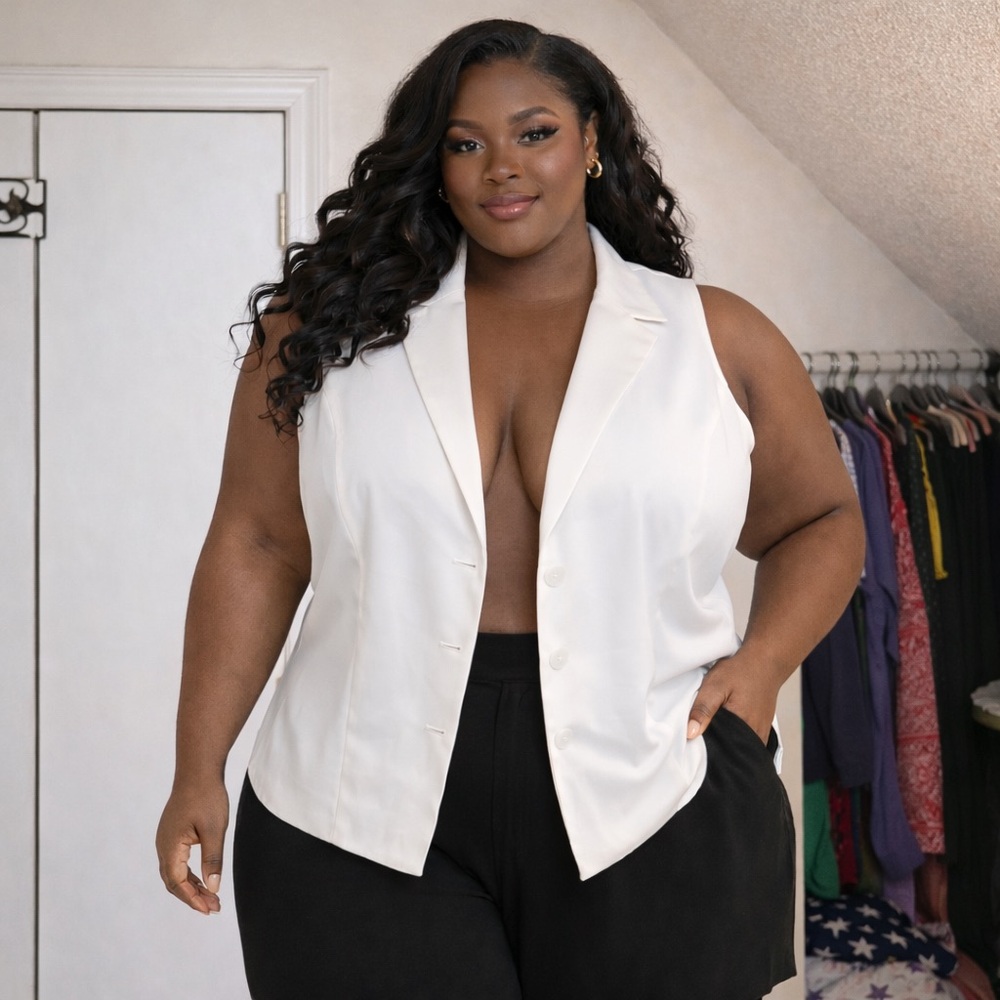 Torrid White Vest for Women - Picture 2 of 8